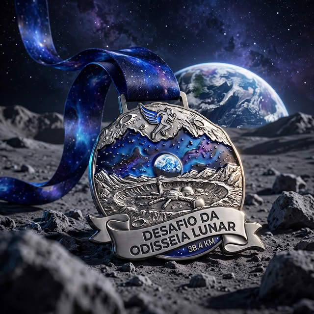 Medalha do Desafio da Odisseia Lunar — Cenário lunar